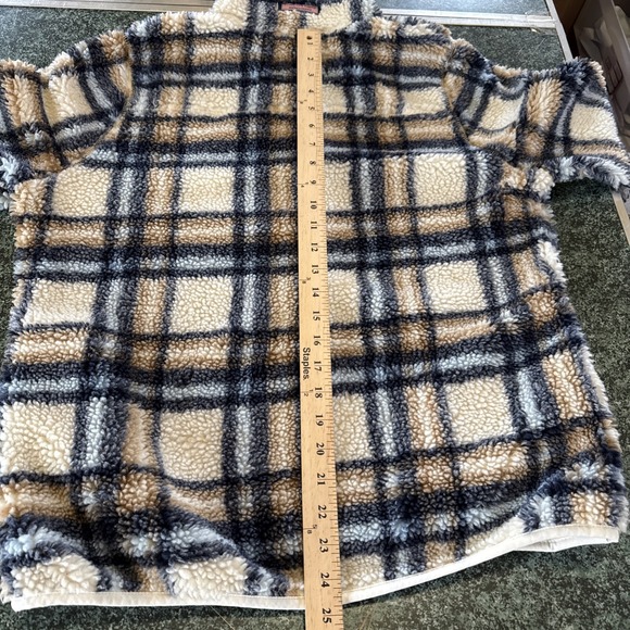 Vineyard Vines Super Shep Pullover Mens M Plaid Sherpa Fleece Half Zip - Picture 11 of 14